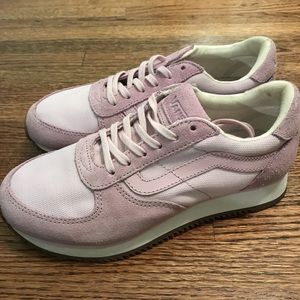 baby pink suede vans trainers